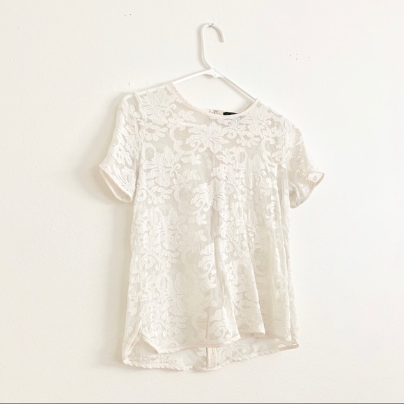 Ivory vintage inspired lace top xs - Picture 5 of 5